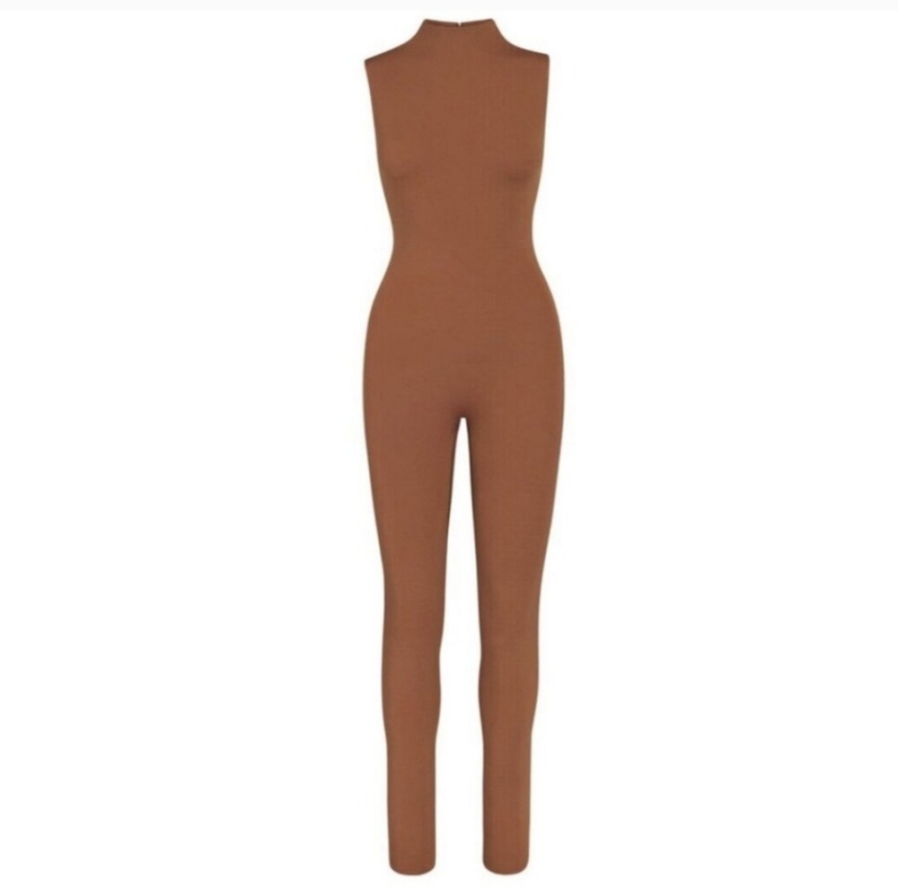 SKIMS All-In-One Mock Neck Sleeveless Jumpsuit Carmel 3X Nwt